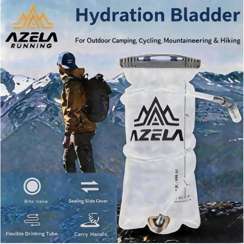 AZELA 1.5L Leak-Proof Food Grade Hydration Bladder, Hydropack Water Reservoir Replacement Pouch for Outdoor Hiking, Cycling, Running, Trekking, Mountaineering, Home Supplies Storage Bags