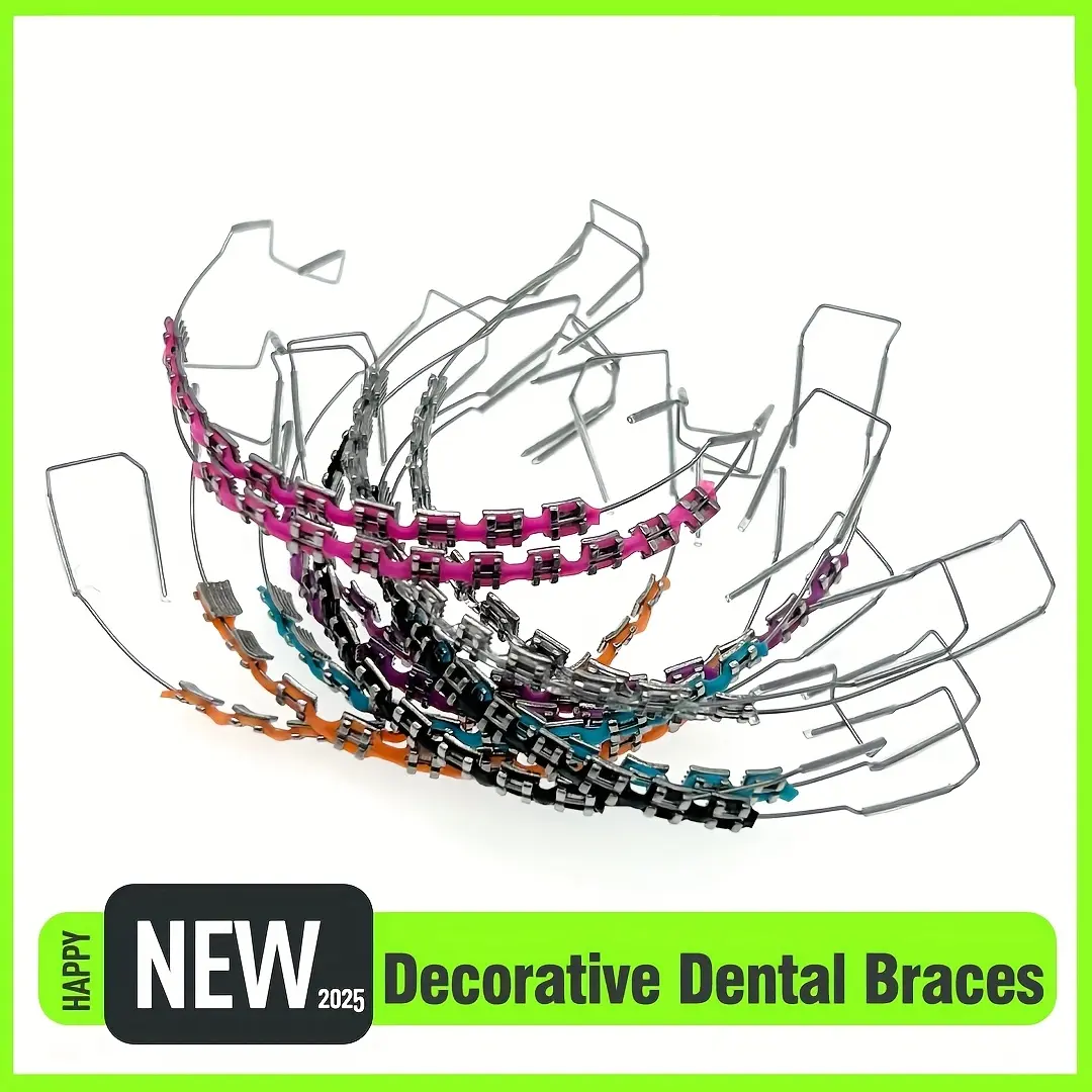 Colorful Easter Themed Metal Braces Dental Decorations in Blue and Black Designs for Festive Smiles Unique Orthodontic Accessories Set for Holiday Celebrations Teeth Jewelry Gift for Kids Adults