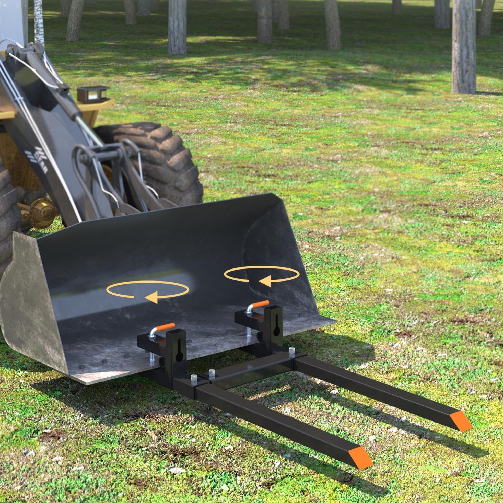 GARVEE Heavy Duty GARVEE Clamp on Pallet Forks for Tractor Bucket Loader & Skid Steer, 60" & 43" Sizes, Adjustable Stabilizer Bar (18"-34" & 13"-23"), 1500lbs Capacity for Efficient Material Handling GARVEE Heavy Duty GARVEE Clamp on Pallet Forks for Tractor Bucket Loader & Skid Steer, 60" & 43" Sizes, Adjustable Stabilizer Bar (18"-34" & 13"-23"), 1500lbs Capacity for Efficient Material Handling