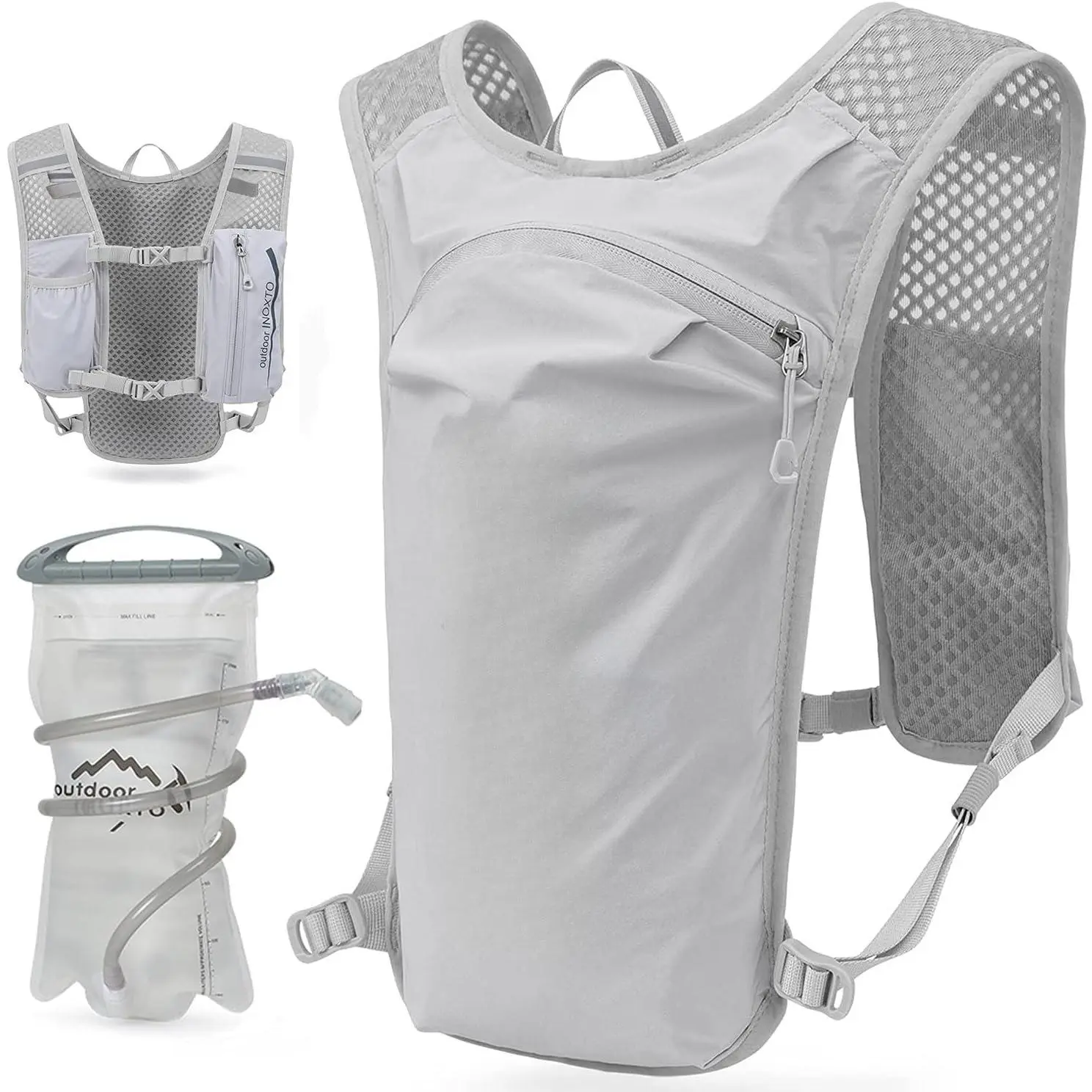 Running Hydration Vest Backpack,Lightweight Insulated Pack with 1.5L Water Bladder Bag Daypack for Hiking Trail Running Cycling Race  for Women Men
