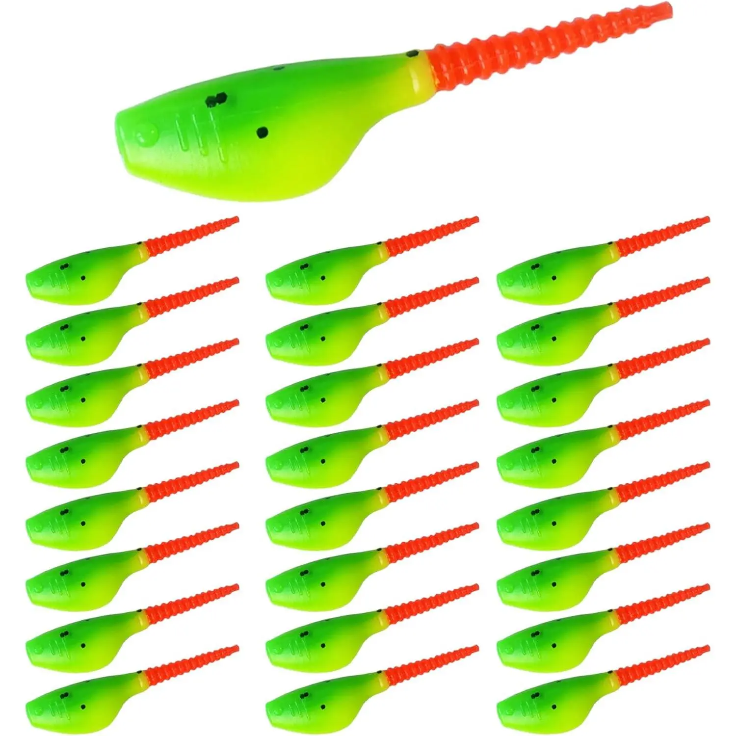 Crappie Lures Kit - Soft Plastic Lures for Trout, Bass, Panfish & Bluegill - 24 Packs