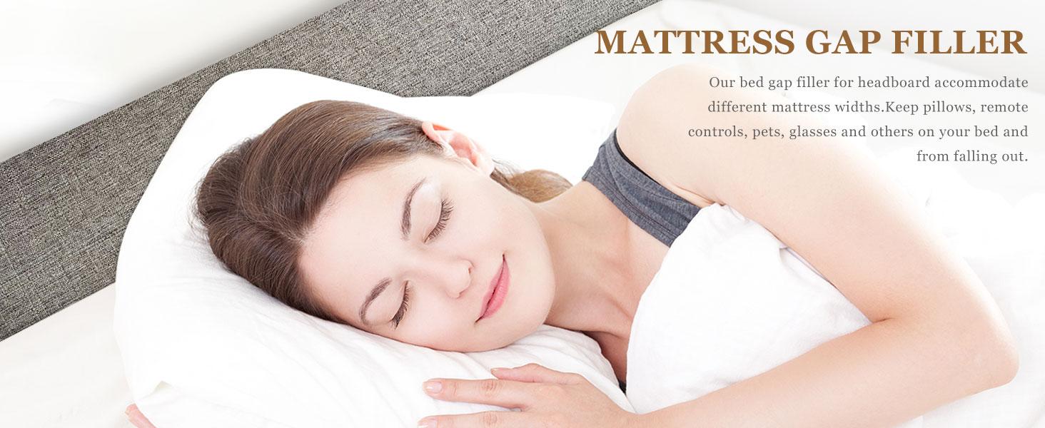 Bed Gap Filler,High-Density Bed Crack Filler with Removable Cover,Mattress Extender for Headboard Gap,Spacer Filler Between Mattress and Wall,Bed Wedge Gap Filler,Beige,78"x6"x6",King