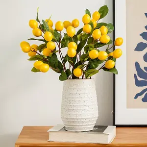 5PCS, Artificial Lemon Ornaments, 26.17 Inch, 30 Fruits, Fade Resistant Flexible Plastic, Modern Nordic Style, Valentine's Day Gift, Wedding Decoration, Home and Office Decoration