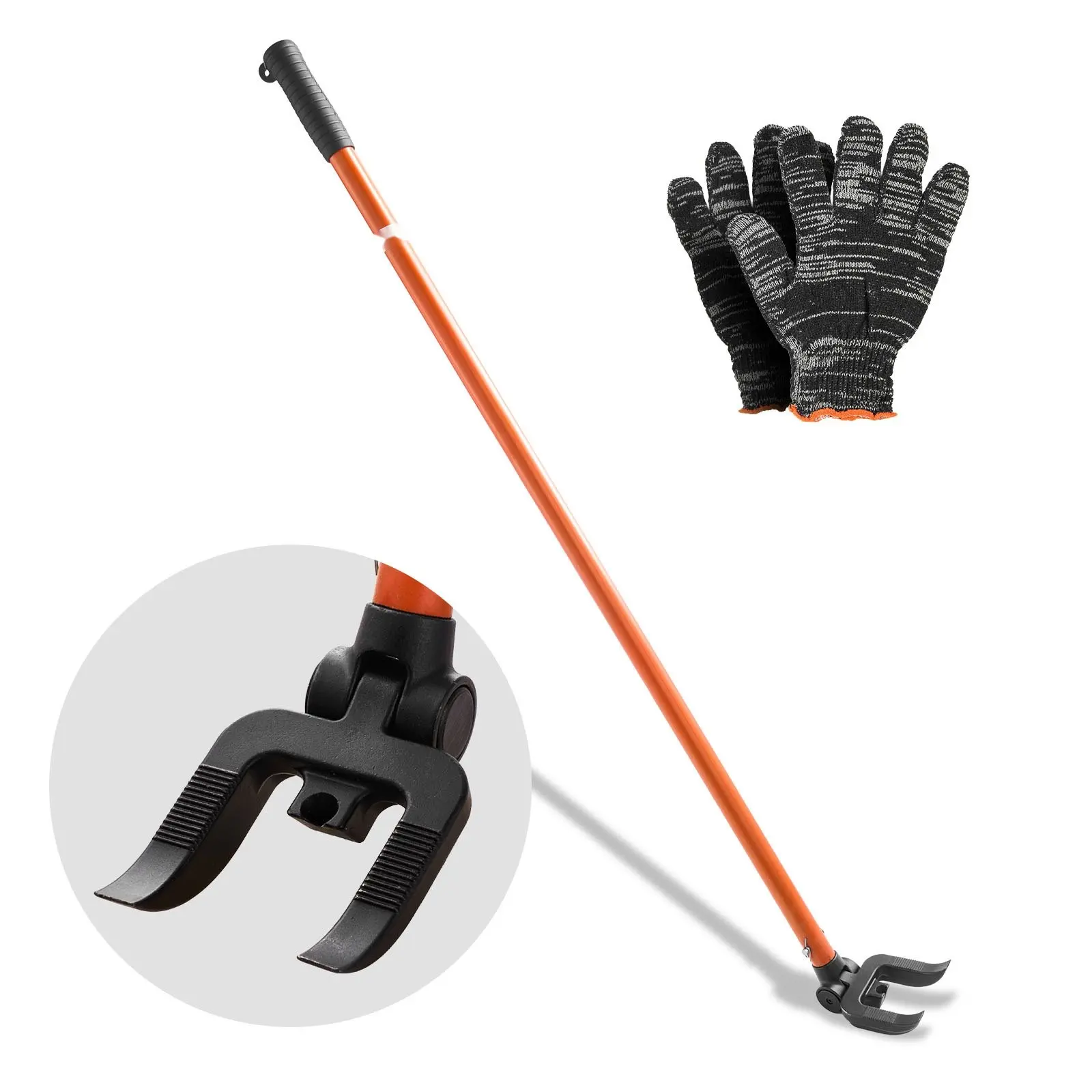 44-Inch Carbon Steel Wrecking Pry Bar with Heavy-Duty Pallet Demolition Tool, 2000 Lbs Load Capacity, Long-Handled Breaker Bar for Flooring, Framing, Roofing, Trim, Drywall and Deck Board Removal