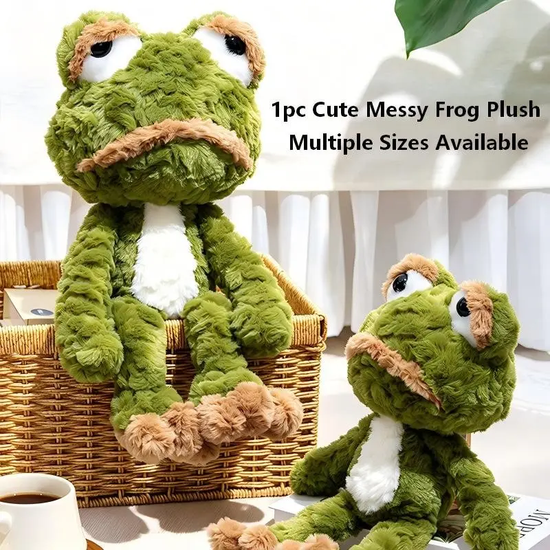 Cute Plush Frog Toy, Funny Handwritten Small Frog Gift, Perfect Present for Friends, Adorable Stuffed Animal for Kids and Adults
