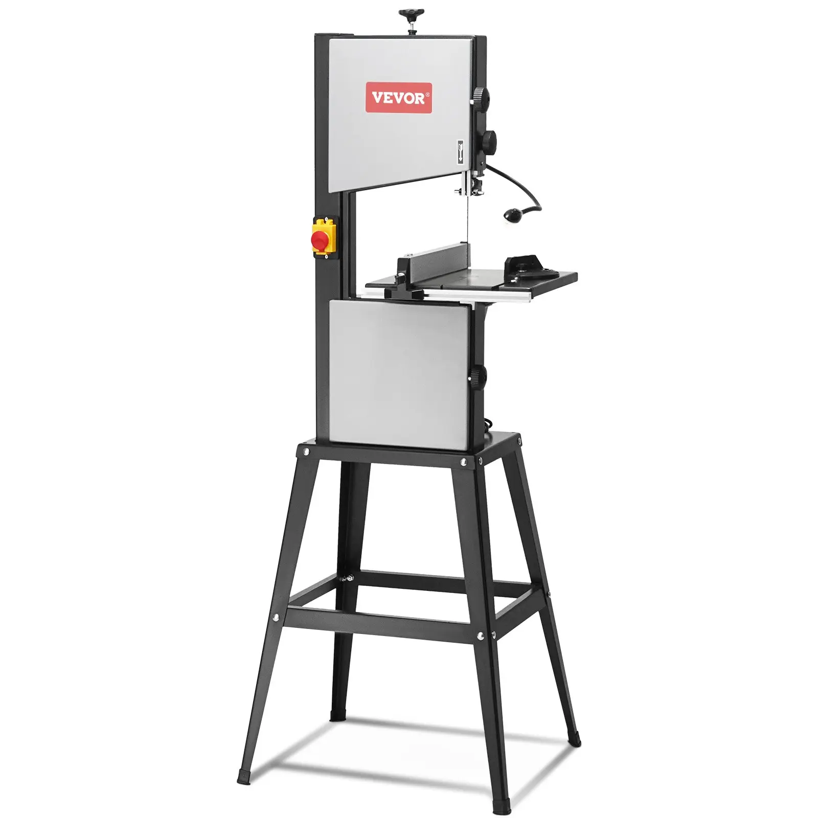 VEVOR Band Saw with Stand, 9.65-Inch, 560&1100 RPM Two-Speed Benchtop Bandsaw, 370W 1/2HP Motor 6'' Cutting Height 72.13'' Sawblade Length, with Fence and Miter Gauge, for Woodworking Aluminum Plasti