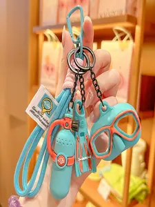 Colorful Summer Fun Flippers Dive Mask Oxygen Tank Keychain Set, Creative Fashion Elegant, Beach Pool Party Gift for Friends