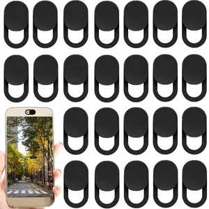 25 Pcs Webcam Cover Slide, 0.023 Inch Ultra-Thin Universal Camera Privacy Cover Black Phone Camera Covers Slide for Phone, Laptop, Computer