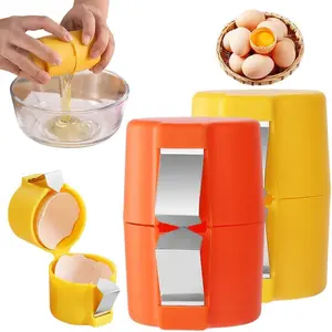 2025 New Egg Cracker Tool for Raw Eggs, Hard Boiled Egg Peeler Egg Cube Egg Separator Handheld, Stainless Steel Eggshell Breaker Egg Shell Cutter Kitchen