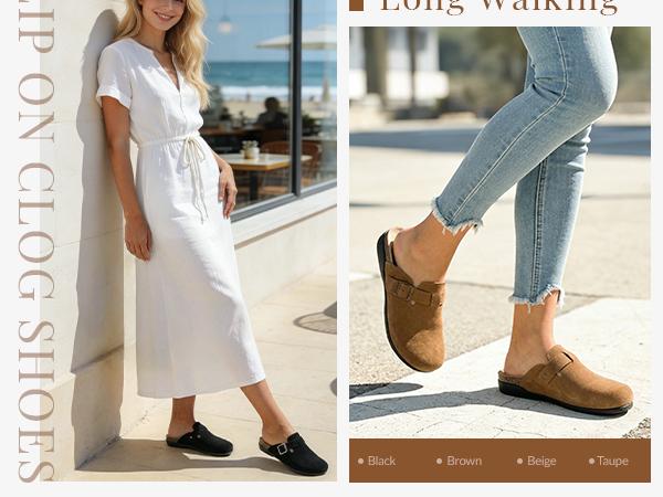 Athlefit Genuine Leather Clogs for Women Soft Cork Footbed Adjustable Buckle Mules Slip On Potato Shoes with Arch Support Athlefit Genuine Leather Clogs for Women Soft Cork Footbed Adjustable Buckle Mules Slip On Potato Shoes with Arch Support