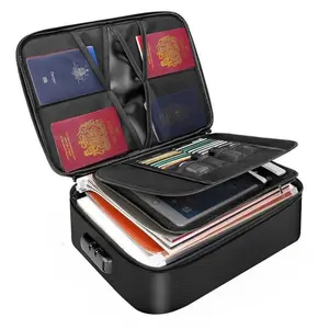 High-temperature Resistant Document Storage Box with Lock, Upgraded Heat-insulating, Fireproof, and Waterproof Storage Container, 8-layer File Organizer, Portable and Secure Storage for Home and Travel, Suitable for Important Documents and Materials.