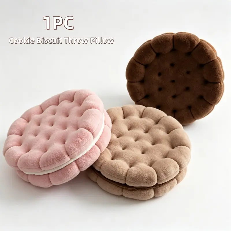Creative Plush Sofa Cushion, Heart-Shaped Cookie Design, Office Napping Pillow, Soft & Cozy, Perfect for Relaxing & Sleeping