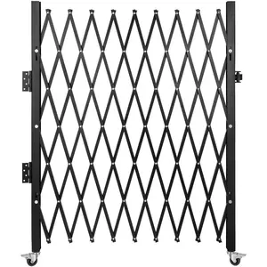 Single Folding Security Gate, 74"Wx 51.57"H Folding Door Gate, Steel Accordion Security Gate, Flexible Expanding Security Gate, 360 Rolling Barricade Gate, Scissor Gate or Door with Padlock