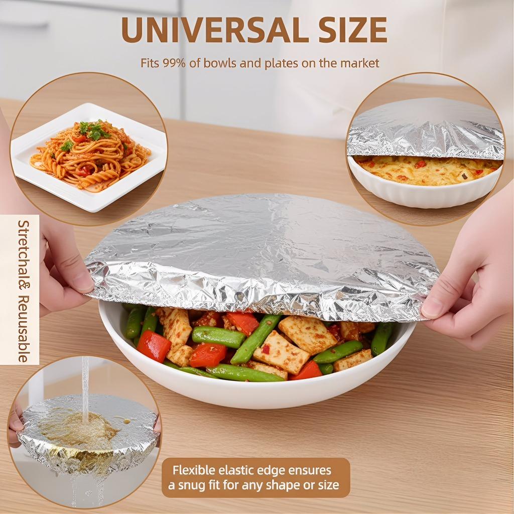 50pcs-Aluminum foil thermal insulation film dining table meal thermal insulation cover household aluminum foil plastic wrap cover kitchen fresh insulation
