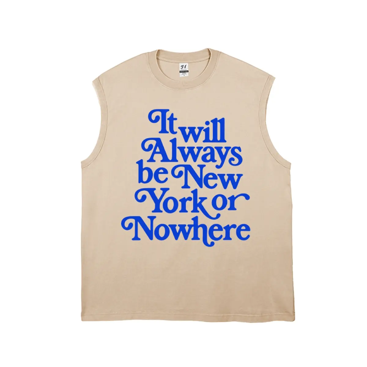 Unisex It will always be New York or anywhere else Fun Text Landmark Graphic Washed Vest Personalized Pattern Y2k Clothing Round Neck Washed Vest,Women's Clothing 100% Cotton, Menswear, Top, Vintage Style,Summer Casual Oversized