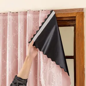 1pc 100% Blackout Curtain with Sheer Layer, No-Drill Quick Install, Sunblock Insulation, Privacy Protection, Modern Drapes for Bedroom Living Room Apartment Decor