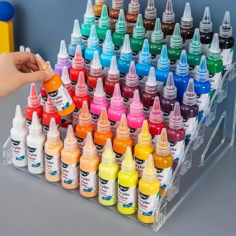 Transparent Paint Storage Box, 7-Layer Mini Paint Rack, Handmade Watercolor Paint Organizer, Compact Art Supplies Holder, Crafting Supplies
