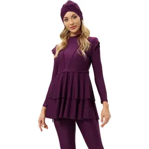 Womens Muslim Swimsuits Full Coverage Long Sleeve Swimwear Burkini Hijab Bathing Suit
