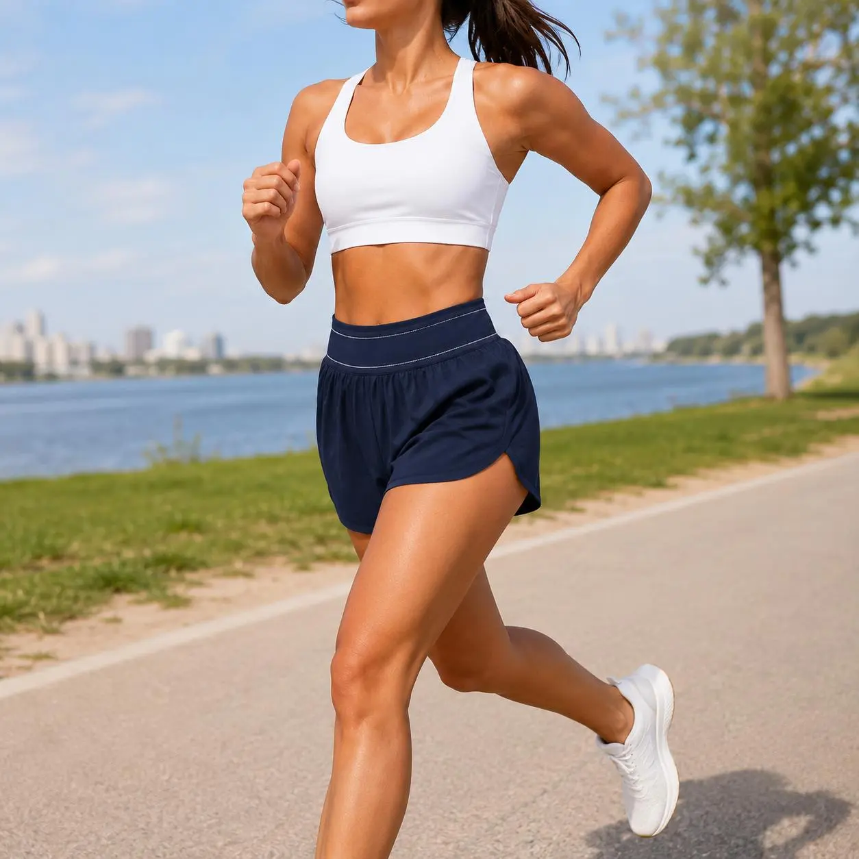 Women’s High Waisted Athletic Shorts, Flowy Workout Shorts with Wide Waistband, Lightweight Gym Shorts for Yoga, Training, Tennis & Casual Wear