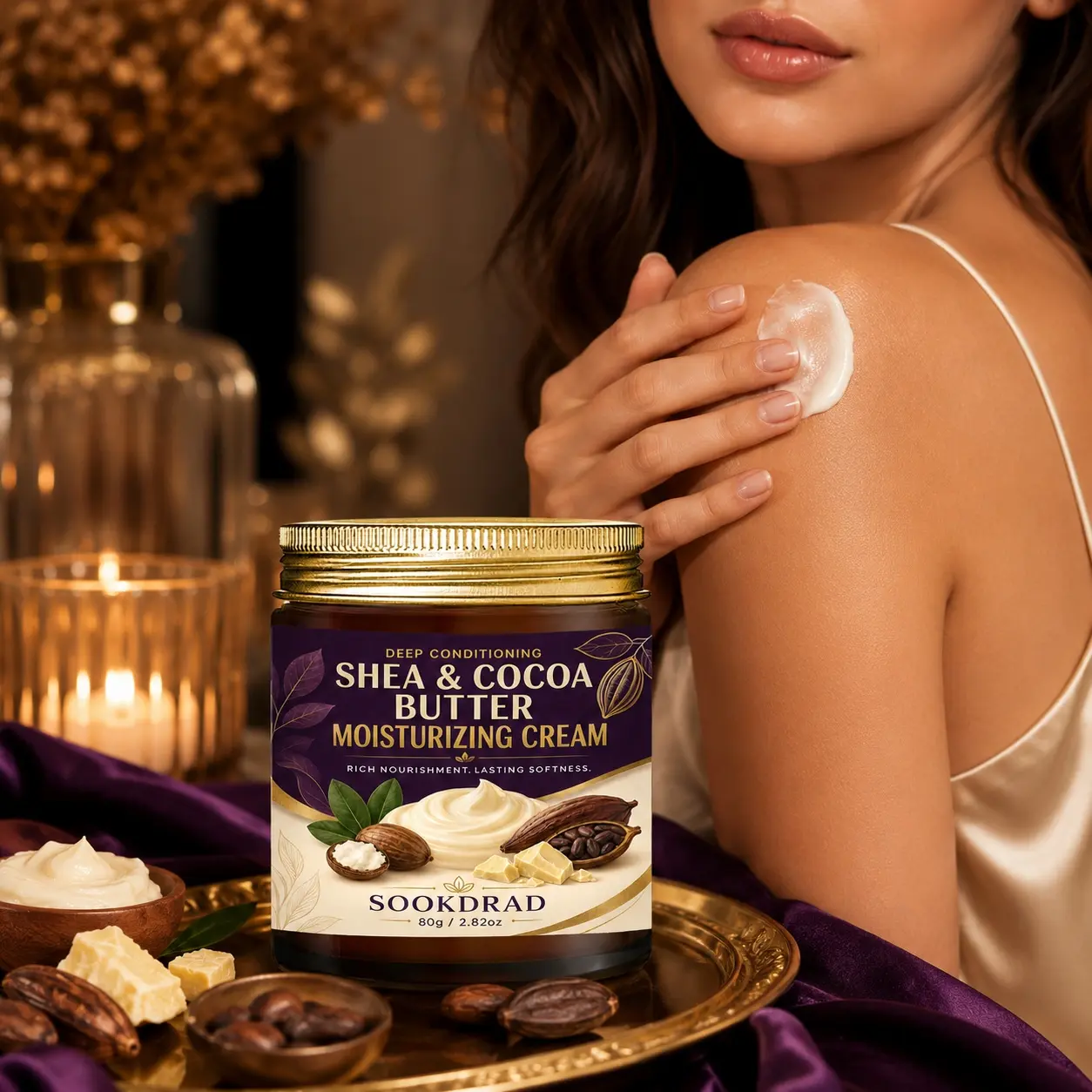 Deep Conditioning Shea & Cocoa Butter Moisturizing Cream, Rich Nourishment, Lasting Softness, 80g