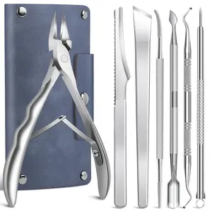 7-Piece Professional Ingrown Toenail Treatment Set, Stainless Steel Removal Kit, Toenail Clippers for Thick & Ingrown Nails, Foot Pedicure Tools