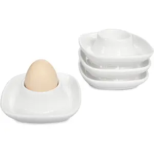Ceramic Egg Cups for Soft Boiled Eggs Porcelain Egg Holder Dish for Breakfast Easter (4 Pack)