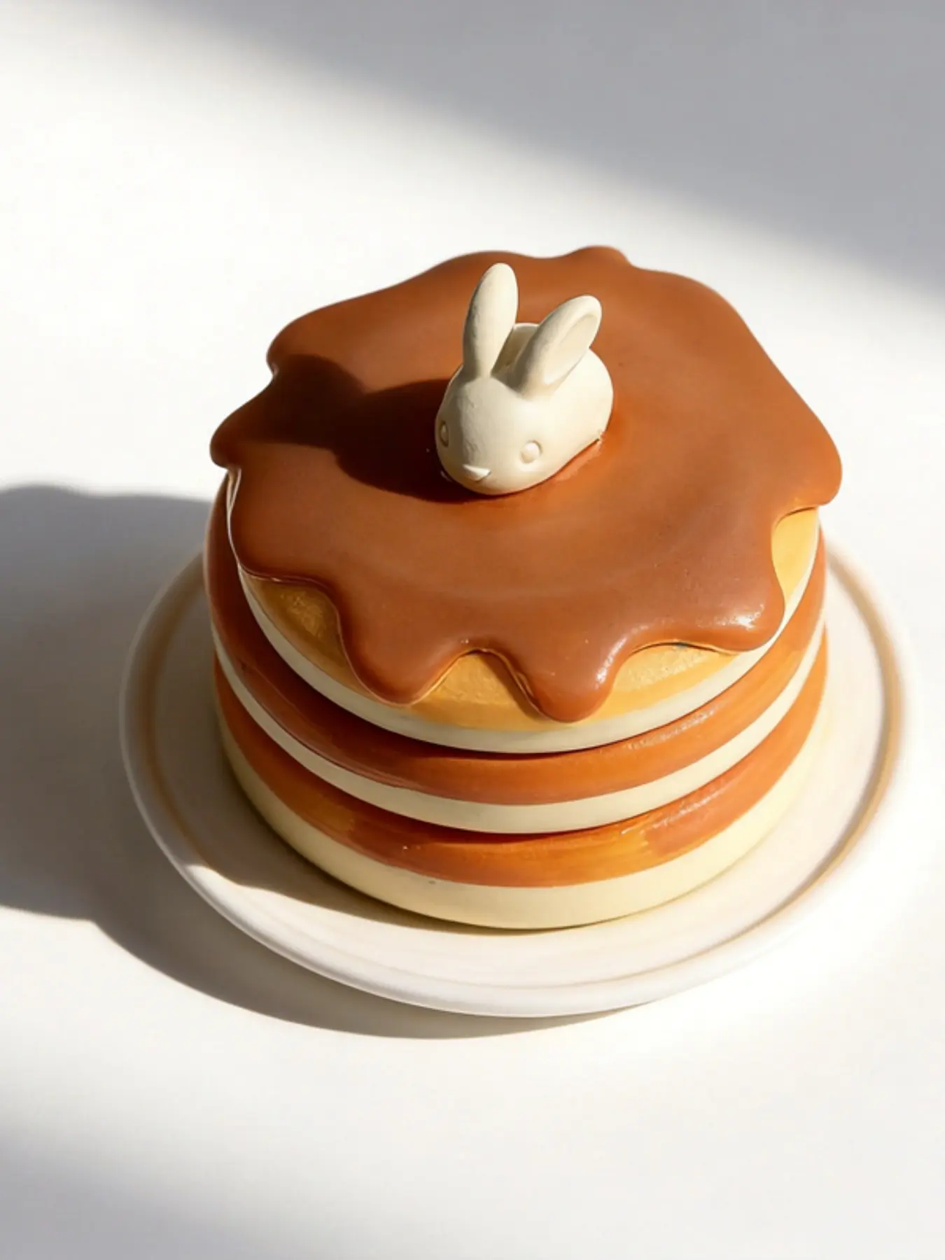 Pancake Jewellery Pot/Box Bunny/Rabbit