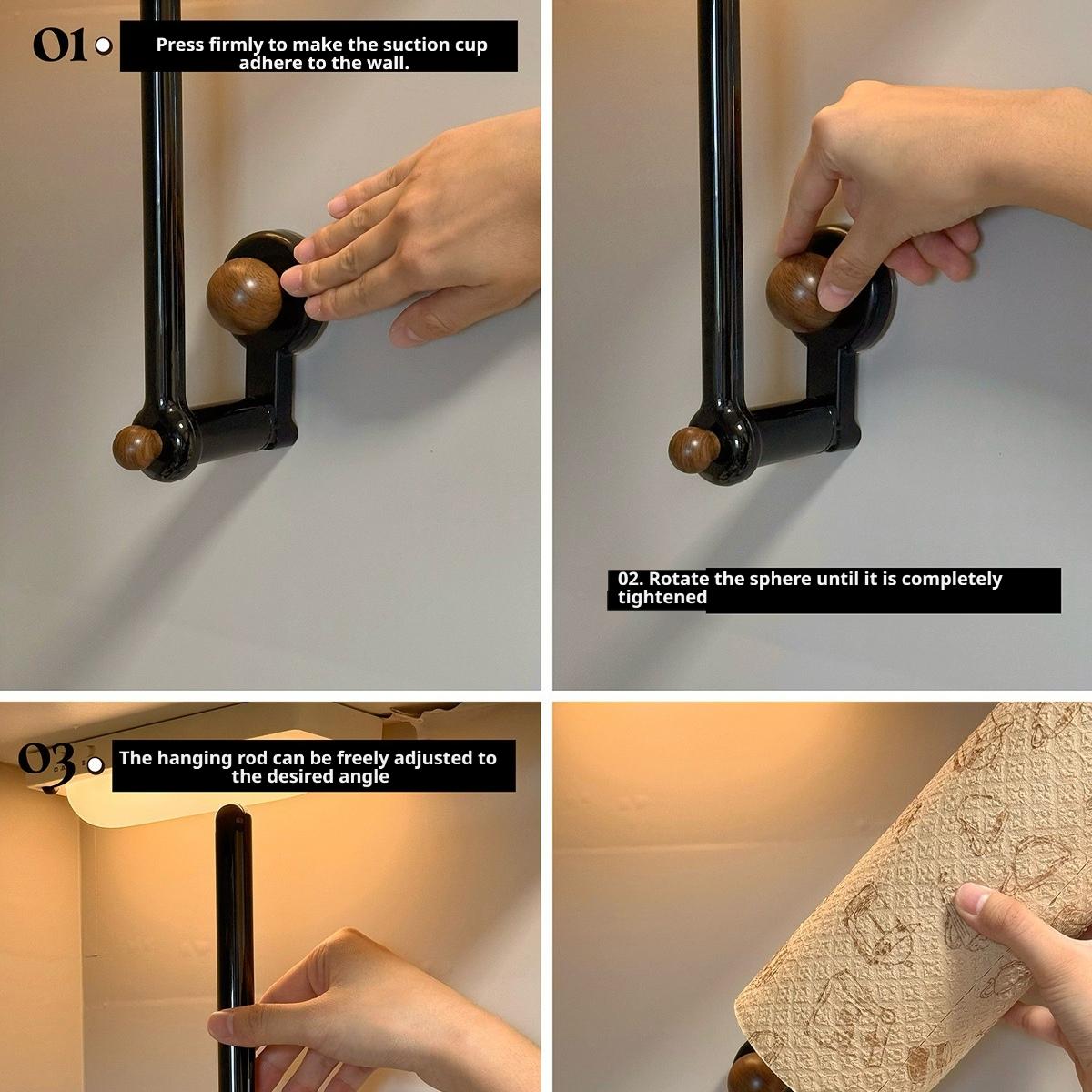 Drill-Free Wall-Mounted Suction Cup Paper Towel Holder