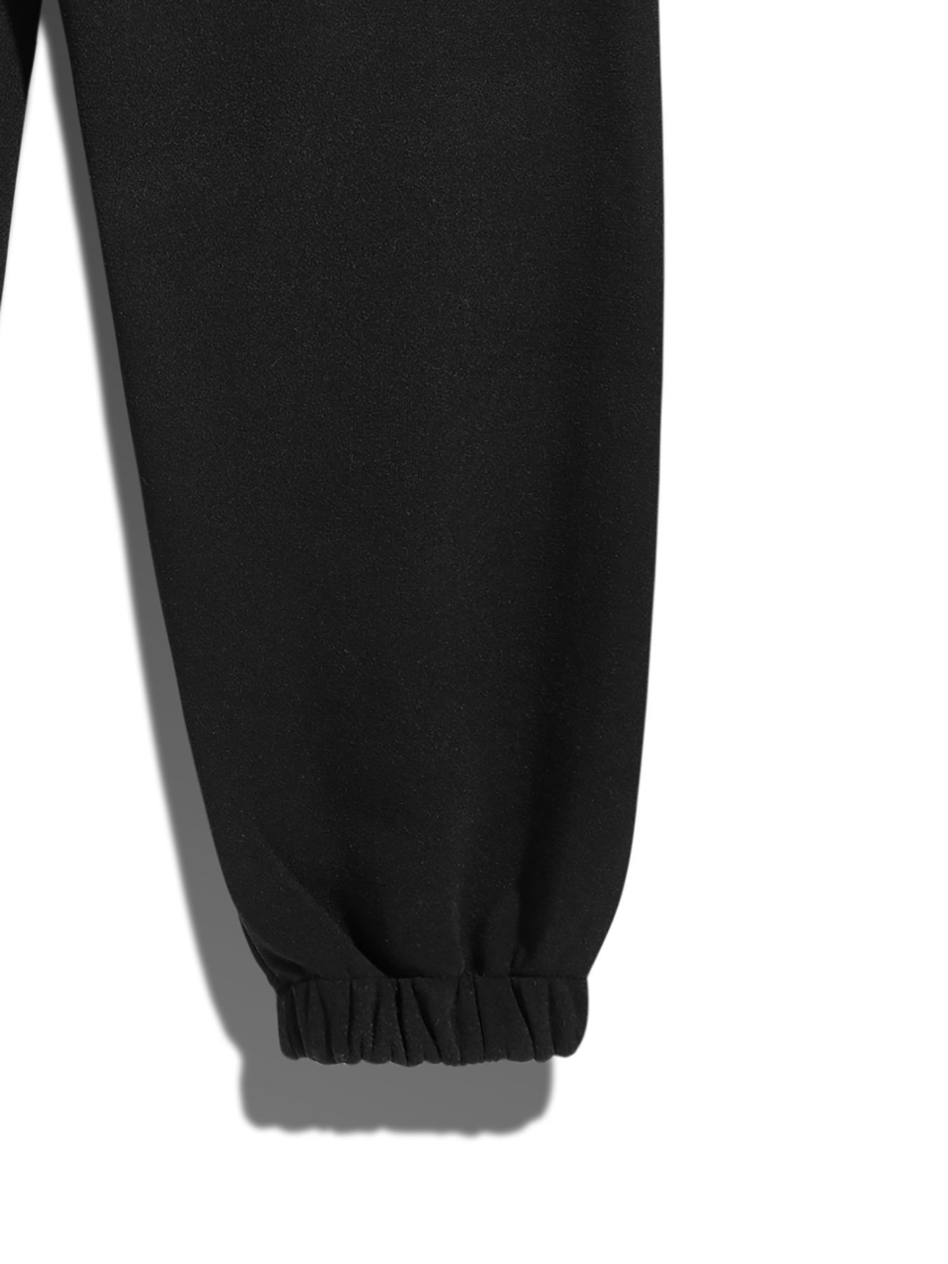 Men's Solid Drawstring Waist Thermal Lined Sweatpants Casual Comfy Sweatpants Straight Leg Pants & Jogger Pants for Fall & Winter, Men's Trousers for Daily Wear