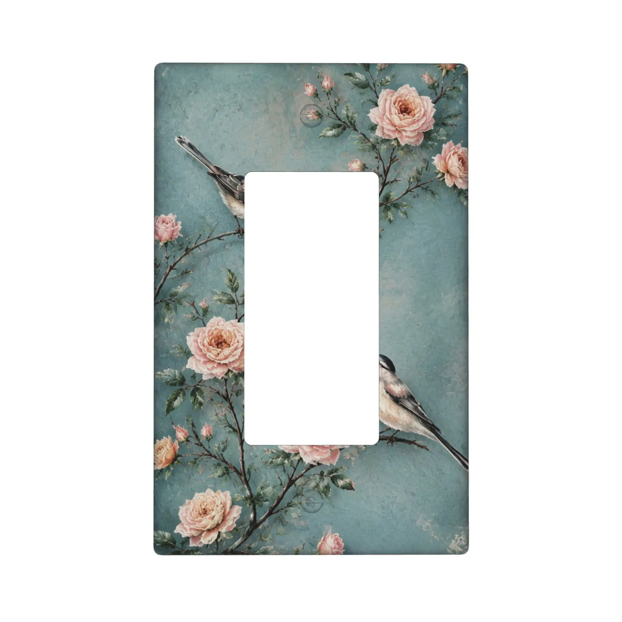 Birds Blooming Roses Branch Light Switch Cover Decorative Switch Plates And Outlet Covers Decorative Light Switch Cover Plates 1 Gang Rocker Wall Plate Bedroom Switch Plate Living Room Wall Decor Home Office Wall Plate
