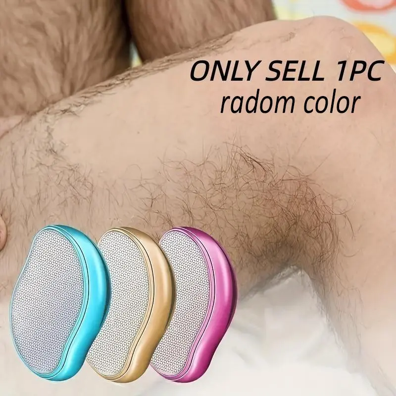 1 piece of crystal hair removal tool, Body hair removal, suitable for men and women, a painless exfoliating device reusable and water-resistant, available in blue, gold, and silver options, it is designed for smooth skin on the back, arms, and legs
