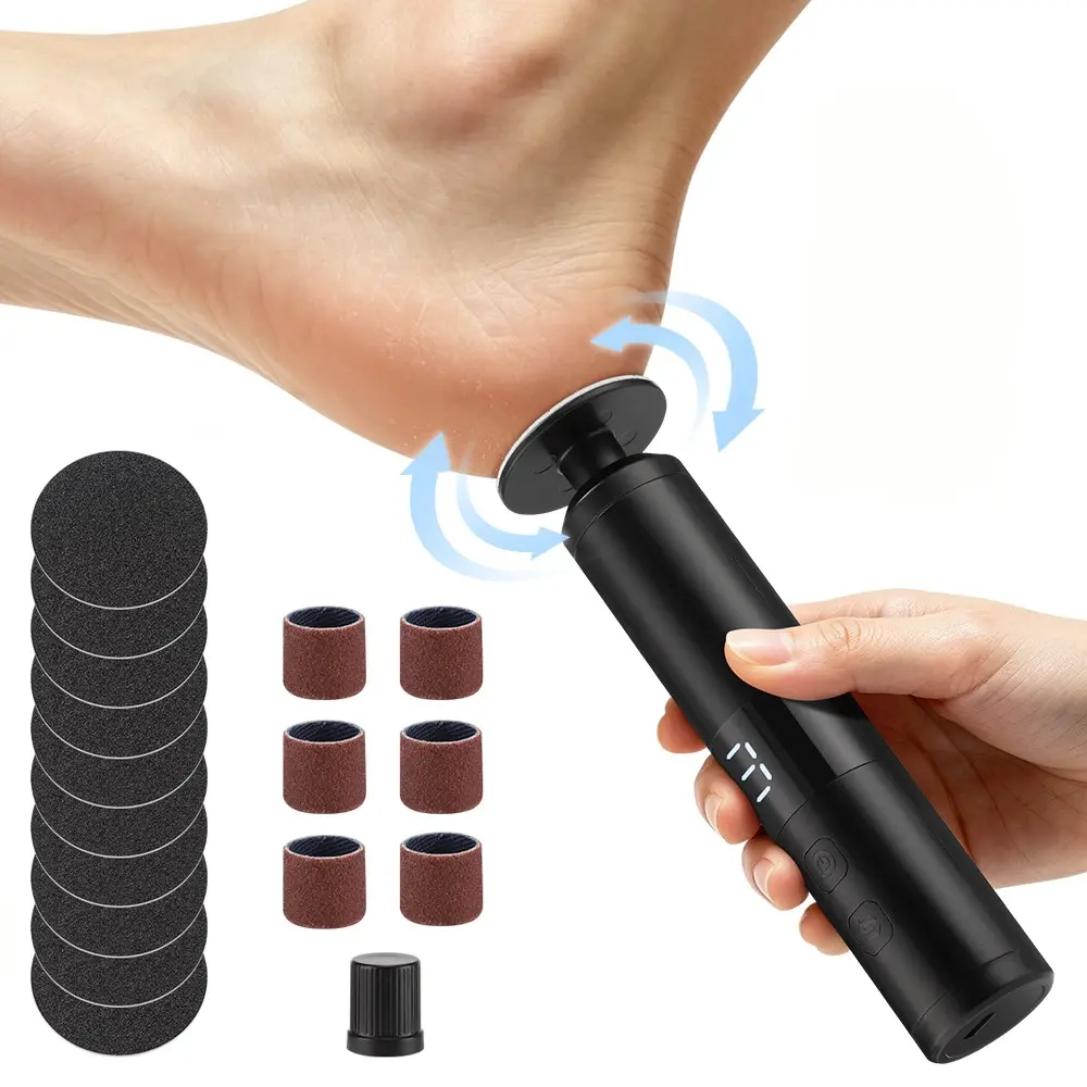 Electric Exfoliating Callus Remover for Feet & Nail File Drill Kit - 6 Speed Adjustment Rechargeable Cordless Pedicure Tools Foot Scrubber Foot File with 3 Speeds for Dead Skin Calluses Removal