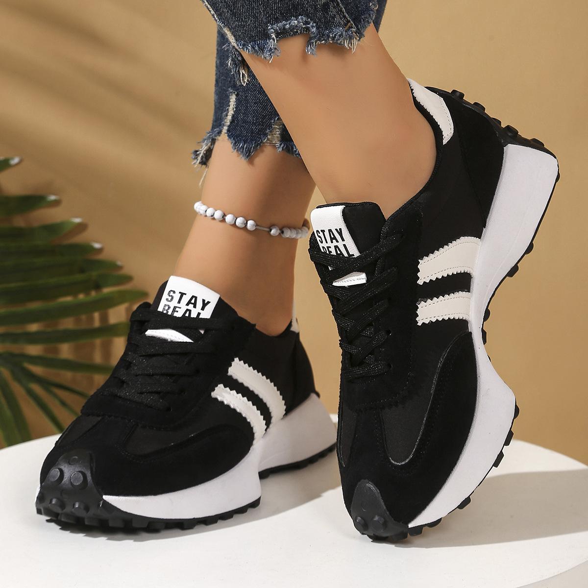 Trendy Women Platform Sneakers Thick Sole Lace Up Shoes for Height Boost Comfortable Lightweight Casual Trainers Ideal for Everyday Use Four Seasons Outdoor and Indoor Wear