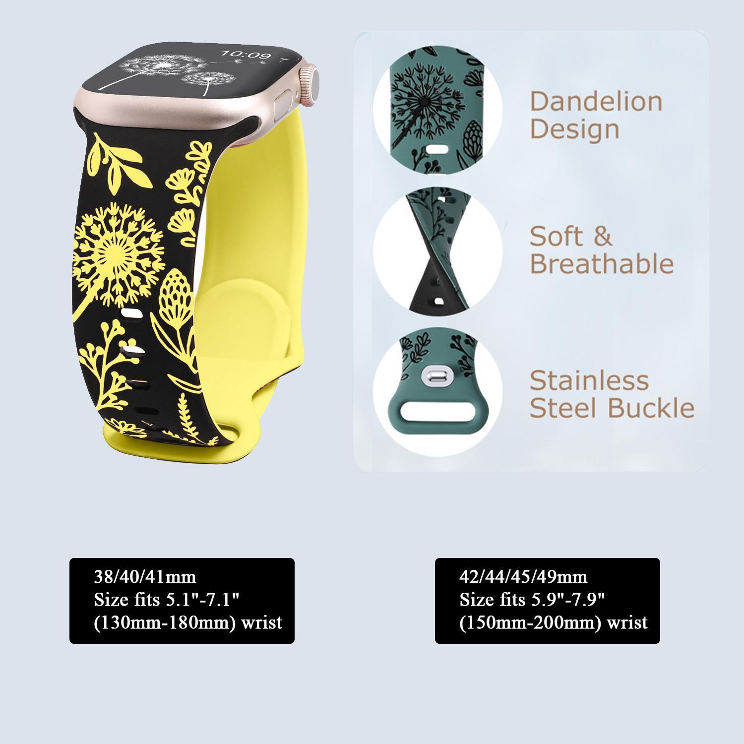 Floral Engraved Pattern Watch Band, 1 Count Soft Silicone Watch Band for Women, Wearable Accessories Smart Watch Straps Compatible with Apple Watch Series 9 8 7 6 5 4 3 2 1 SE Ultra