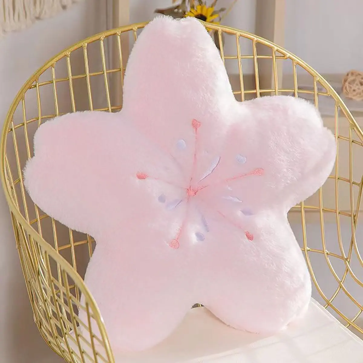 Cherry Blossom Plush Throw Pillow Living Room Sofa Pillow Flower Chair Cushion Throw Pillow (15.74 * 15.74, )