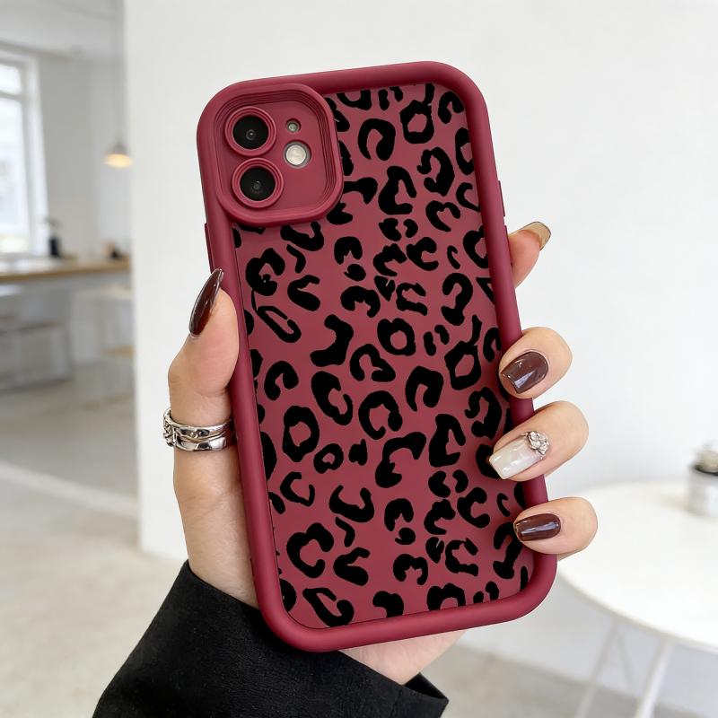 Designed for iPhone 17 Pro Max 16 Plus 15 14 13 12 11 Air E full Camera protection small leopard print  Lightweight Soft TPU Protection Shockproof Protection cover Stylish
