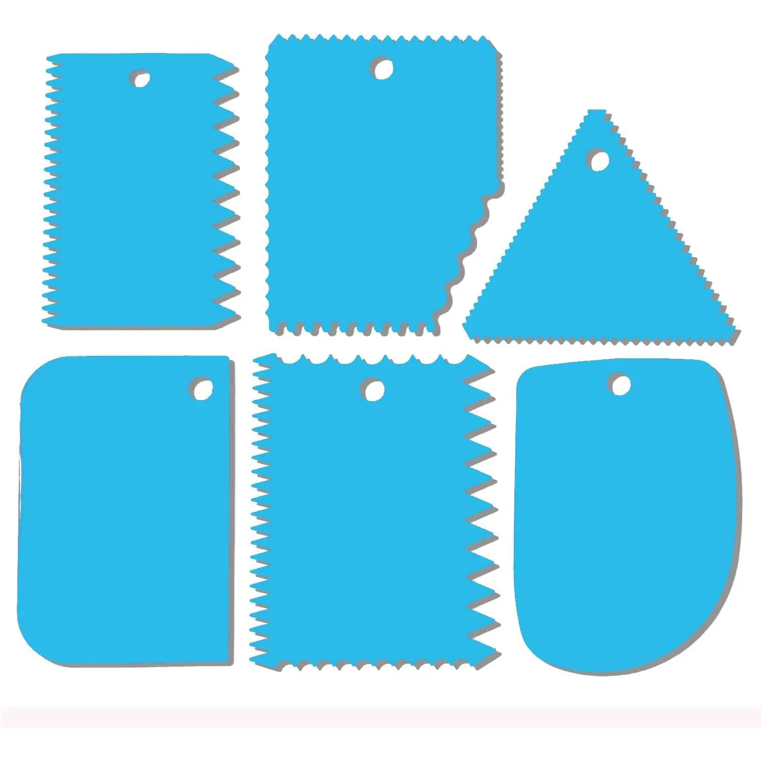 Cake Scraper, 6 count Cake  Scraper, Dough Scraper Blue | Cake Scraper , Cake , Plastic Sawtooth Comb Cake  DIY Tool-14 Design Textures for Mousse Butter Cream