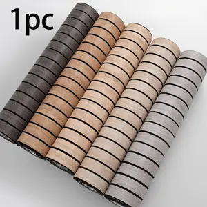 3D Wood Grain Stripe Wall Sticker Roll, 118.1x15.7 Inches, Thick Recessed Texture, Easy Cut and Stick, Bedroom Living Room Decor