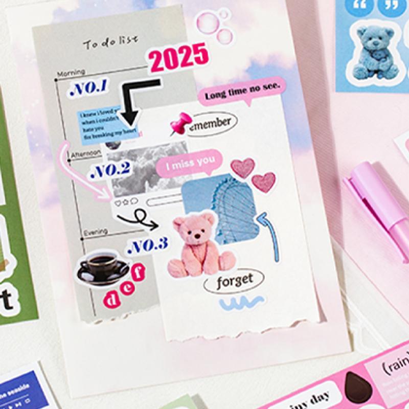Square Art Sticker Book, 20 Sheets/book Vintage Style Design Stickers, Alphabet Stickers, Creative DIY Decorative Sticker Scrapbook Materials for Notebooks, Water Bottles, Photo Albums, Gift-Wrapping Labels and Handmade Crafts, Sticker Collage Pack