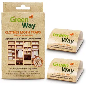 Moth Traps with Powerful Pheromone Lures for Effective, Odor-Free Closet Protection, Non-Toxic, Eco-Friendly & Long-Lasting Solution, 2 Packs (Includes 4 Traps & 4 Lures)
