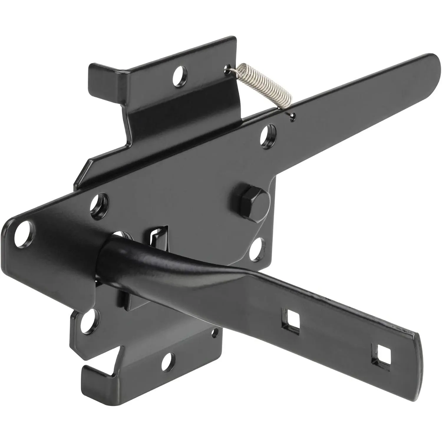 Heavy Duty Anti-Rust Coating Self-Locking Steel Fence Lock Kit, Post-Mount Gravity Close Gate Latch with Fasteners for Wooden/PVC Fences, Gate Security for Pool/Yard