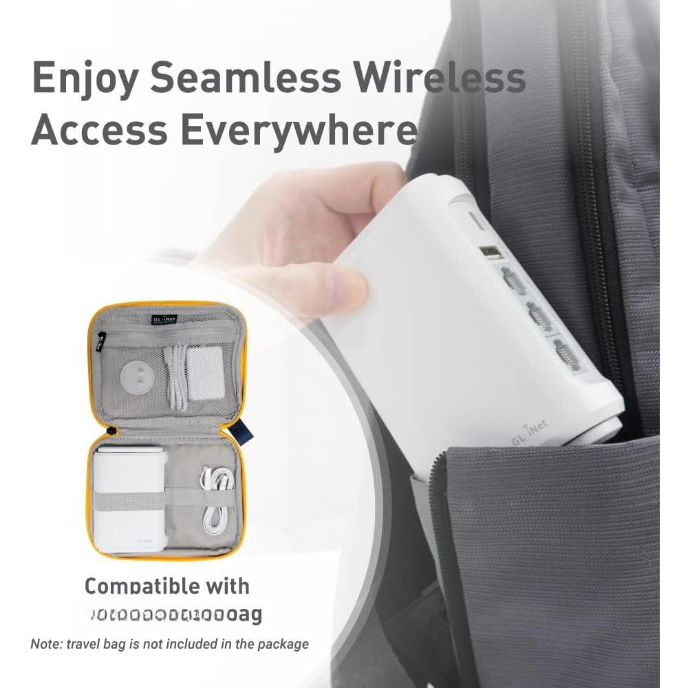 GL-SFT1200 (Opal) Portable WiFi Travel Router, Mini VPN  Router for Fiber Optic Modem, Mobile Internet WiFi Repeater, Dual Band Openwrt Computer Routers, /Business/RV/Cruise