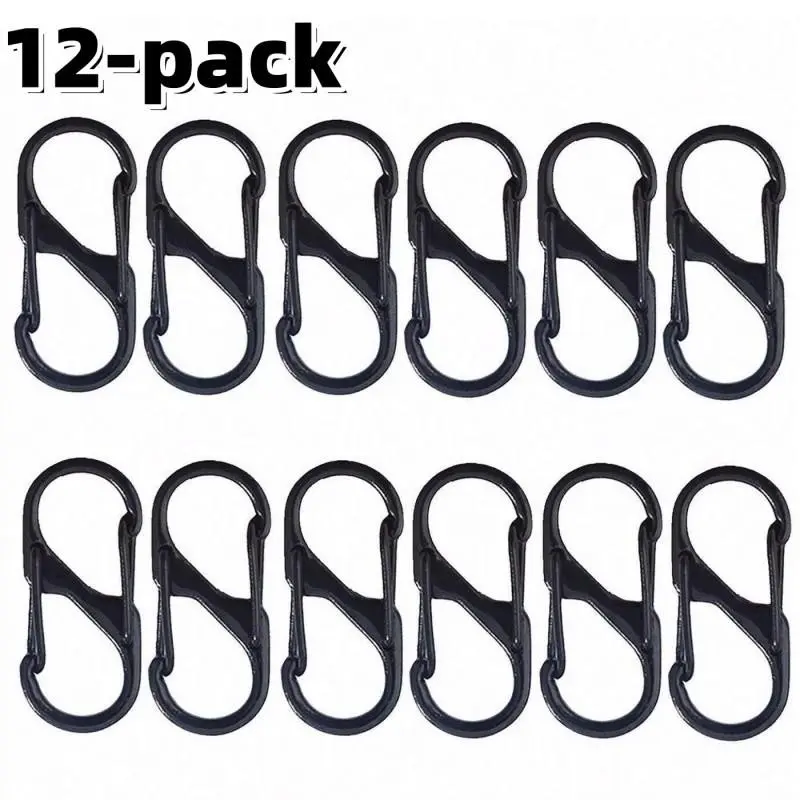 12-Piece Backpack Zipper Lock Set, Dual Spring S-Hook Zipper Clip, Anti-Theft, Ideal for Luggage and Camping, Secure Your Items