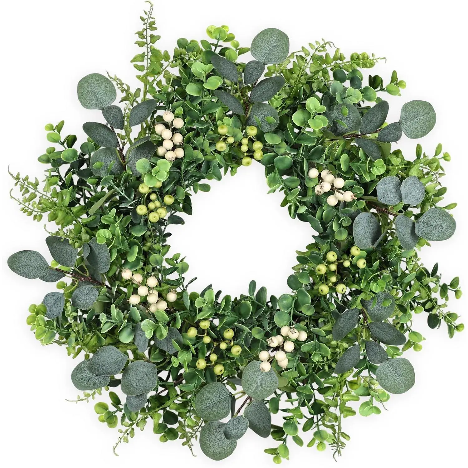 26 Inch Eucalyptus Wreath Spring Summer Wreaths for Front Door, Artificial Large  Seasons Wreaths with for  Porch Wall Living Room  Wedding Decor