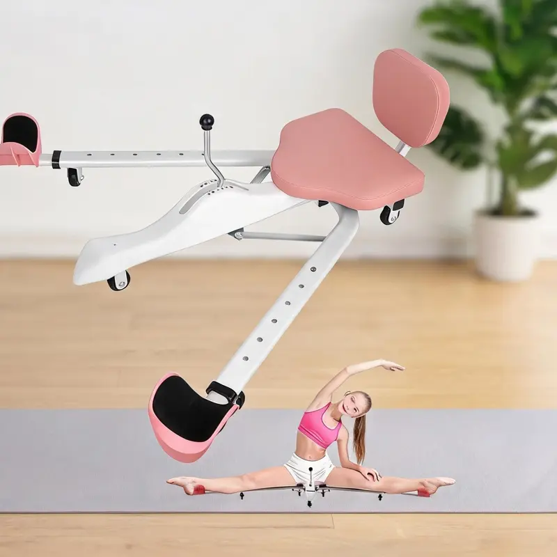 Leg Stretch Training Device With Support Backrest, 0–190 Degree Adjustable Flex Trainer Supporting Up To 330 Pounds, Household Workout Equipment For Ballet, Yoga, Dance And Gymnastics Practice