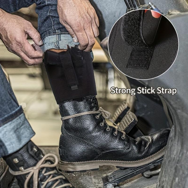 Elastic Black Ankle Holster with Ankle Holster for Concealed Carry, Elastic Deep Concealed Leg Holster with Magazine Pocket/Pouch, Male and Female, Right and Left Hand Drawing