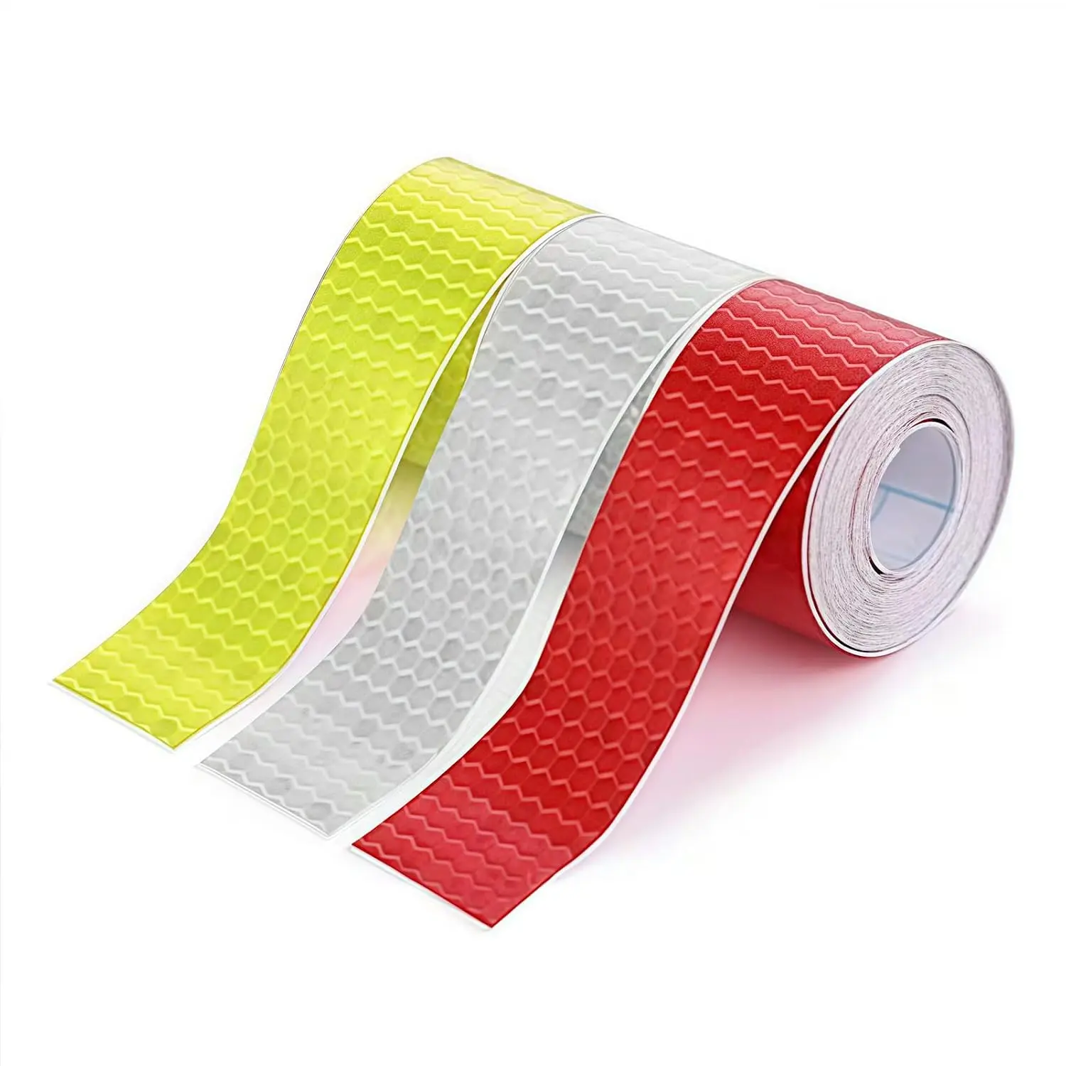 Reflective Tape, 3 Rolls, Red/White/Green, 1" x 10 ft Each | High-Vis Waterproof Self-Adhesive Safety Tape for Trailers, Vehicles, Clothing, Outdoor Night Visibility, 30 ft Total