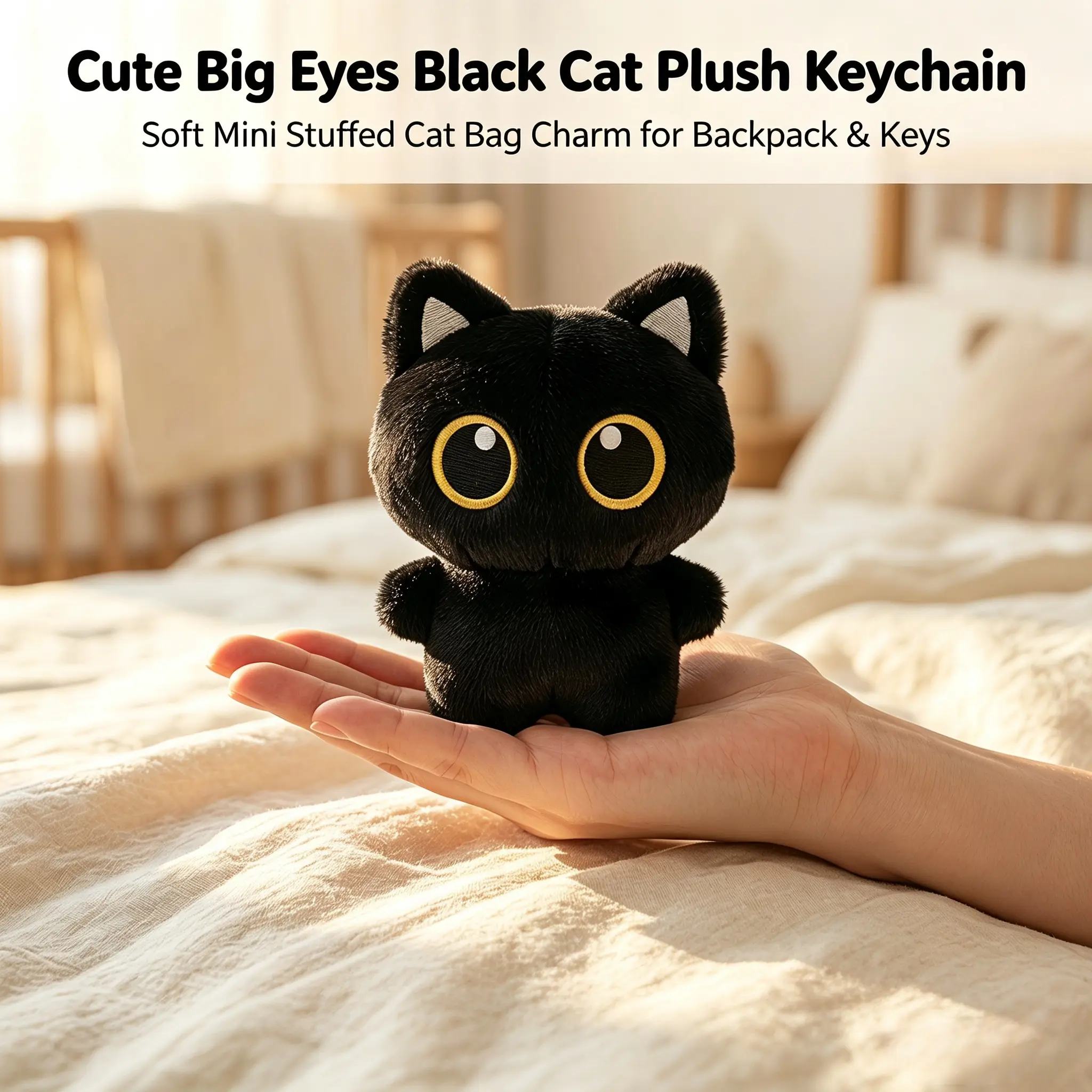 Cat Design Plush Toy, 1 Count Cute Cat Plush Keychain, Super Soft Fluffy Cuddly Cat Stuffed Animal, Kawaii Plushies, Huggable Stuffed Animal, Kawaii Stuffed Animals, Perfect for Teenager Birthday Gift-YY0