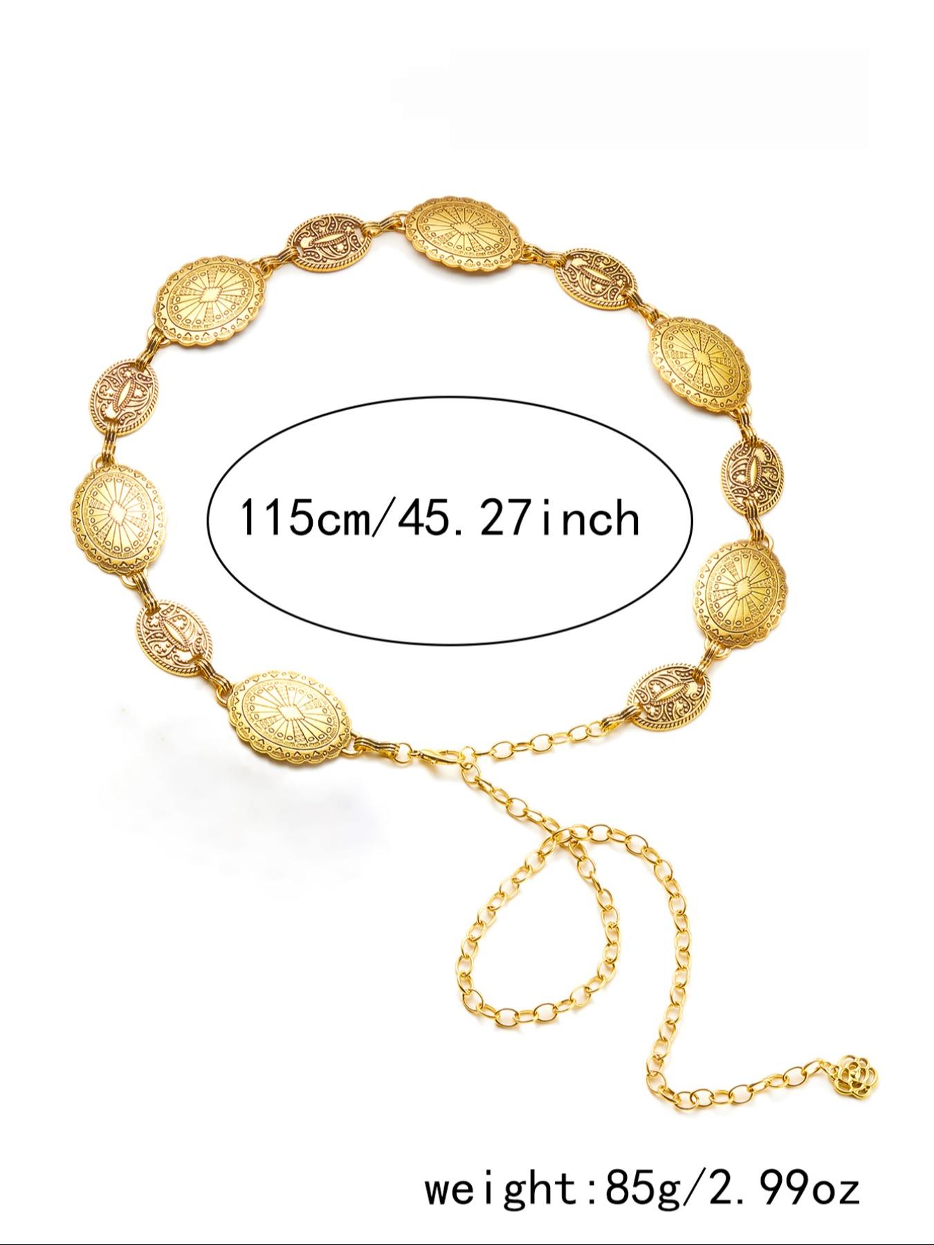 Women's Vintage Boho Style Metal Chain Belt, Fashionable Waist Chain for Beach Vacation, Body Jewelry for Women & Girls