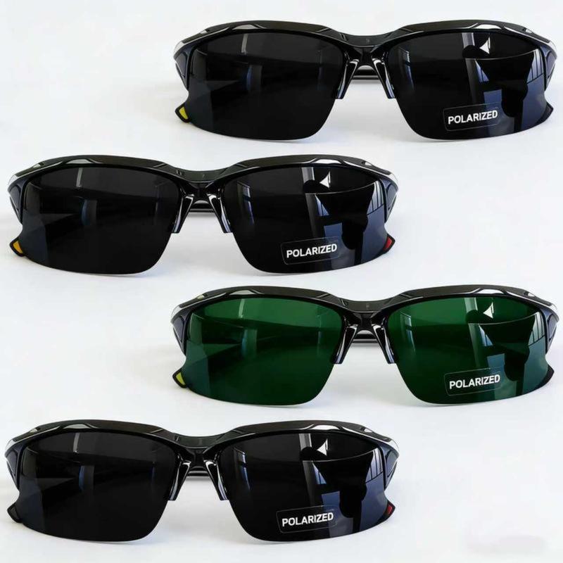 4-Pack Polarized Sports Sunglasses for Men Women, Rimless Windproof UV Protection Shades, Unisex Lightweight Anti-Glare Eyewear Perfect for Running Fishing Golf Driving & Outdoor Activities, All-Day Sun Protection Comfort Fit Sport Sun Glasses